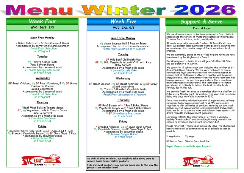 Menu Spring 2026 2